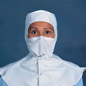 Face veils, White, spun polyester with knitted headband - Clean Room